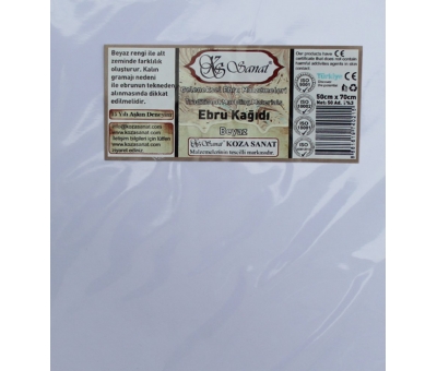Ebru Kağıdı Beyaz 50 cm x 70 cm 50'lü